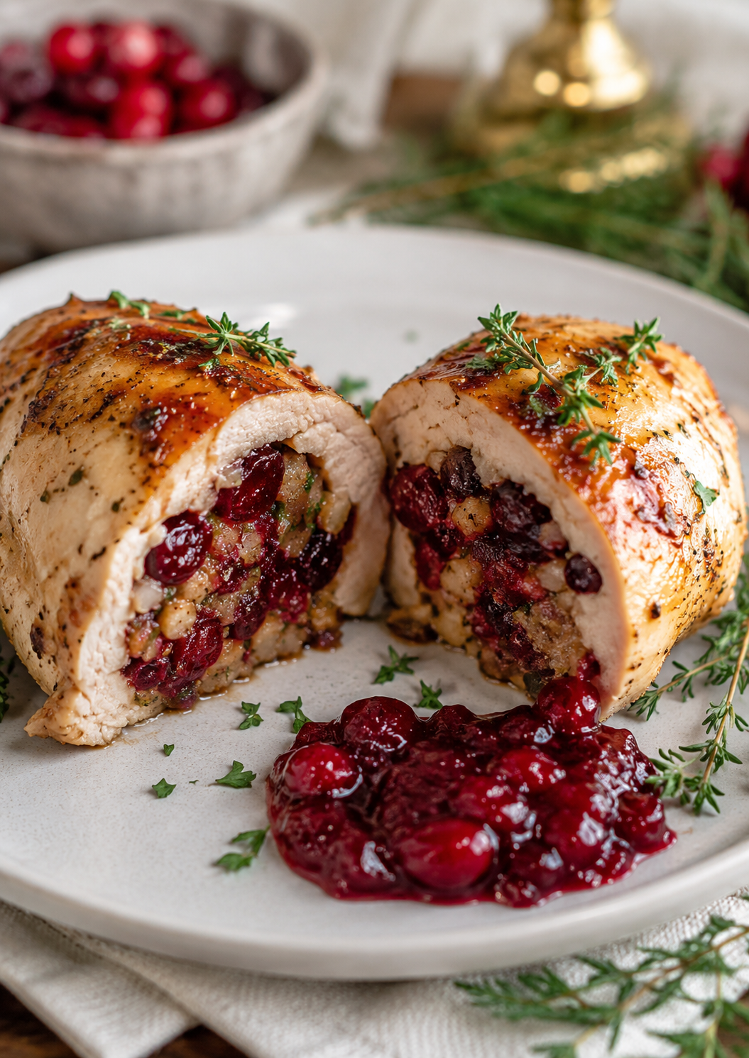 Cranberry Chicken Roulade